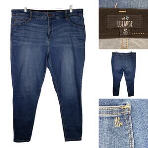 Lularoe Skinny Jeans Stretch Denim Womens Plus Size 42 Blue High Rise
